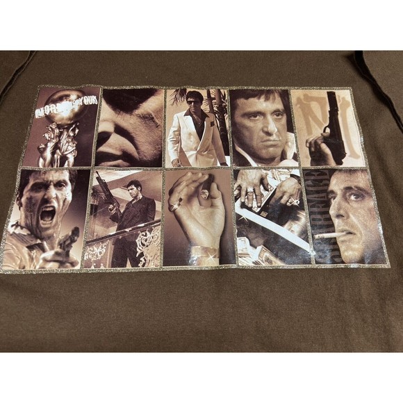 VTG Scarface Clothing Company Single Stitch T Shirt Tony Montana 3XL Brown Gold - Picture 4 of 7